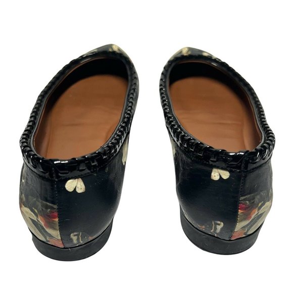 Givenchy Paris Black Leather Floral “Ninni Magnolia" Ballet Flats 36&1/2 US 6.5 - Picture 4 of 7